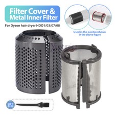 For Dyson Hair Dryer HD01 HD03 HD08 Replacement Cover Inner Filter Bright Grey
