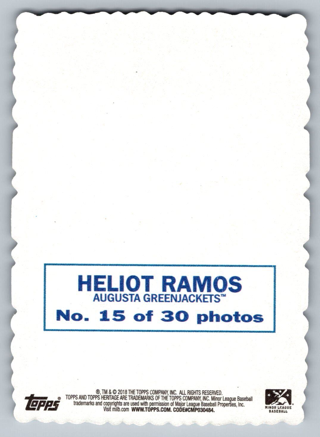 2018 Topps Heritage Minor League #15 Heliot Ramos 1969 Deckle Free S&H
