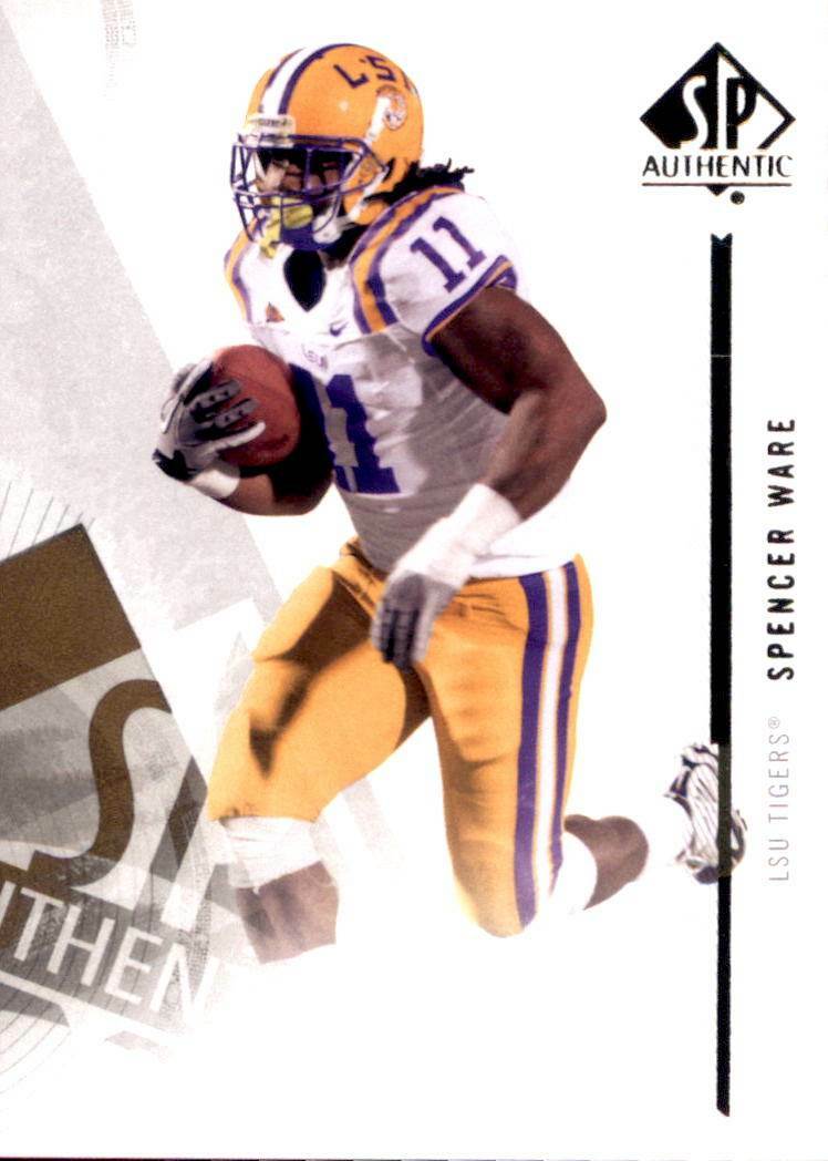 2013 SP Authentic #79 Rookie Spencer Ware LSU Tigers