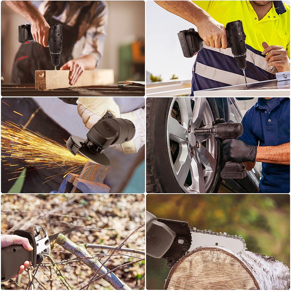 5IN1 Drill Combo Kit Brushless Multi Tool Saw Sander Power Tool Set +2 Batteries - Image 2 of 4