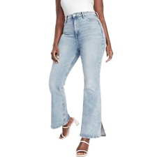 Old Navy Higher High Rise Flare Jeans Plus Size 24 Rita Side Hem Slit 876621