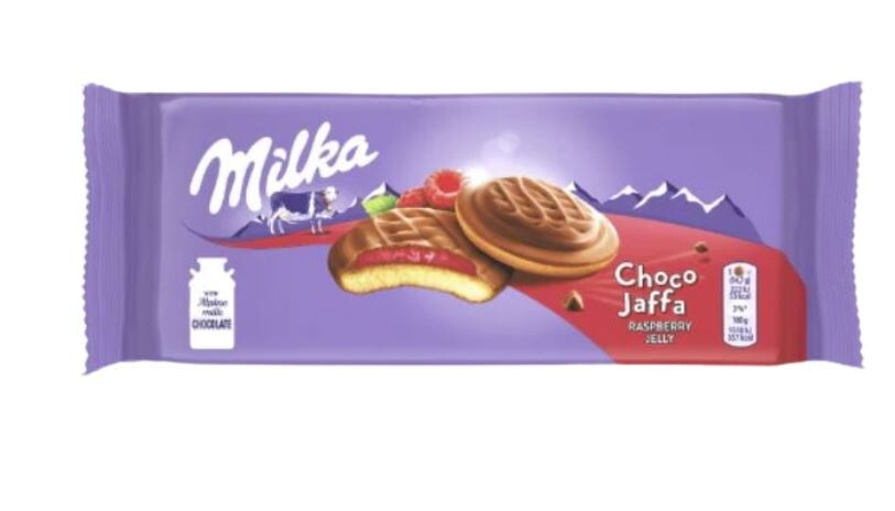 Milka Jaffa Cakes Raspberry Chocolate Covered 147g (Pack of 4)
