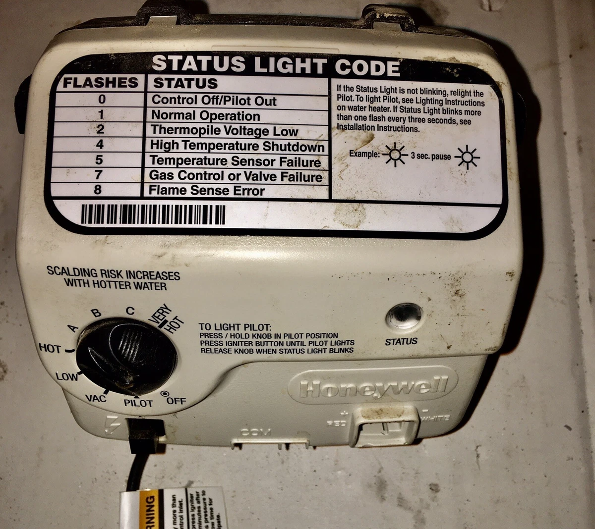 Honeywell State AO Smith Rheem Water Heater Natural Gas Valve WV8840B1110  Tested | eBay