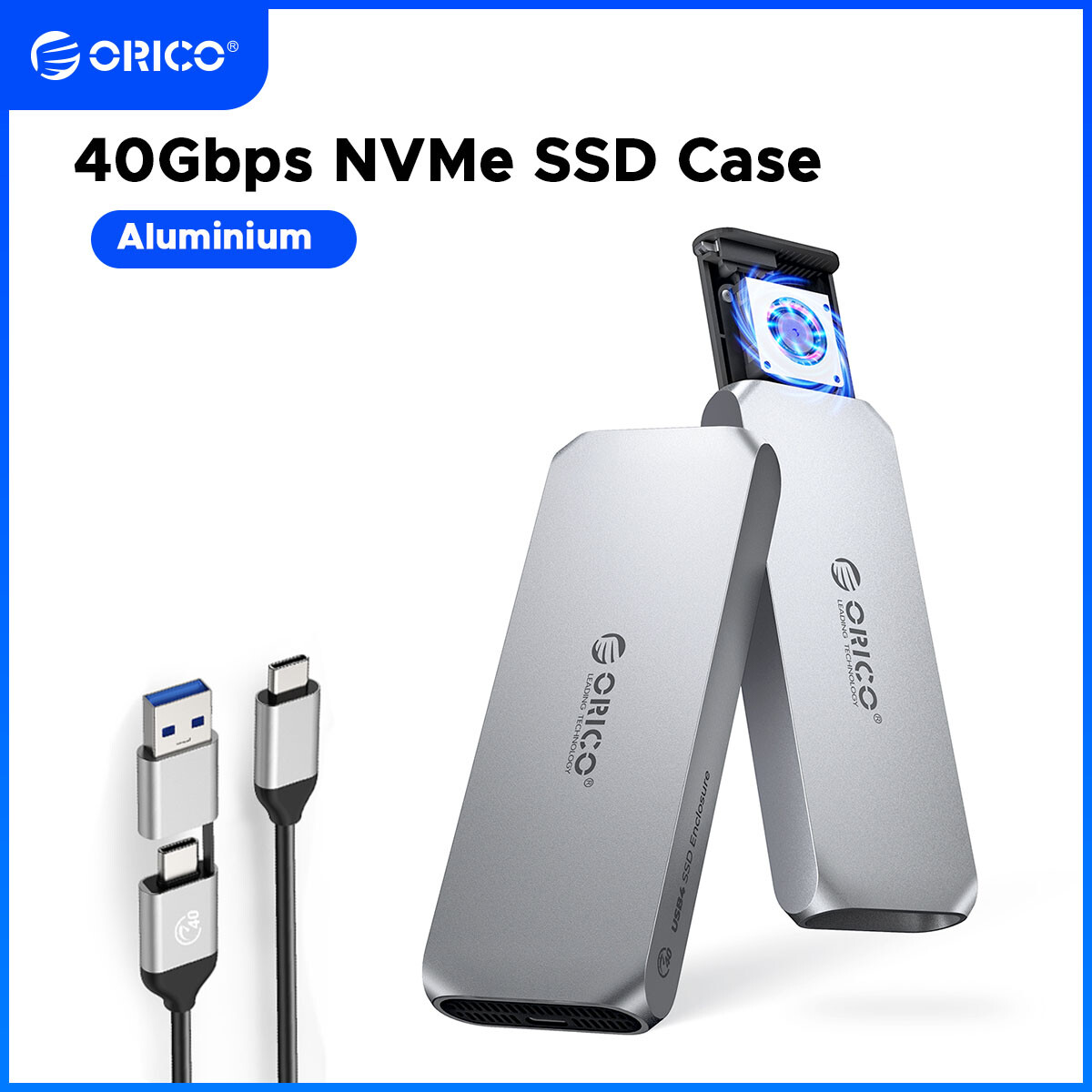ORICO 40Gbps NVMe SSD Enclosure with Fan Compatible