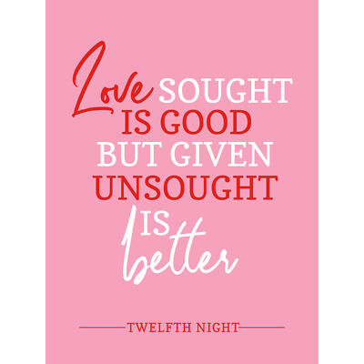 Zitat Shakespeare Liebe unsought besser XL Wandbild Leinwandbild