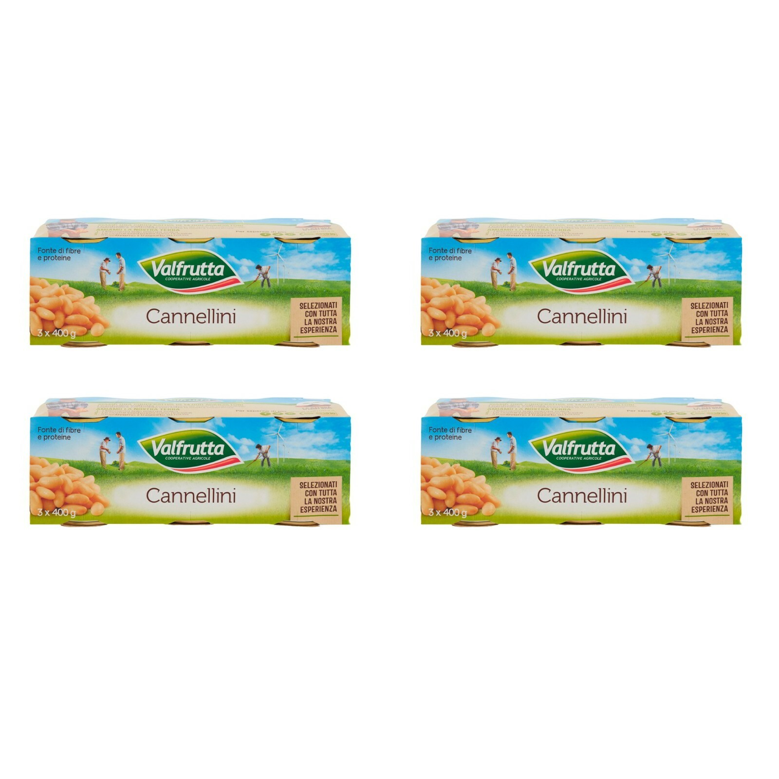 12 barattoli VALFRUTTA Fagioli Cannellini in barattolo freschi precotti 400gr