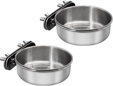 2 Pcs Small Bird Feeding Dish Cups Parrot Food Bowl Cage with Small 2 Pack New