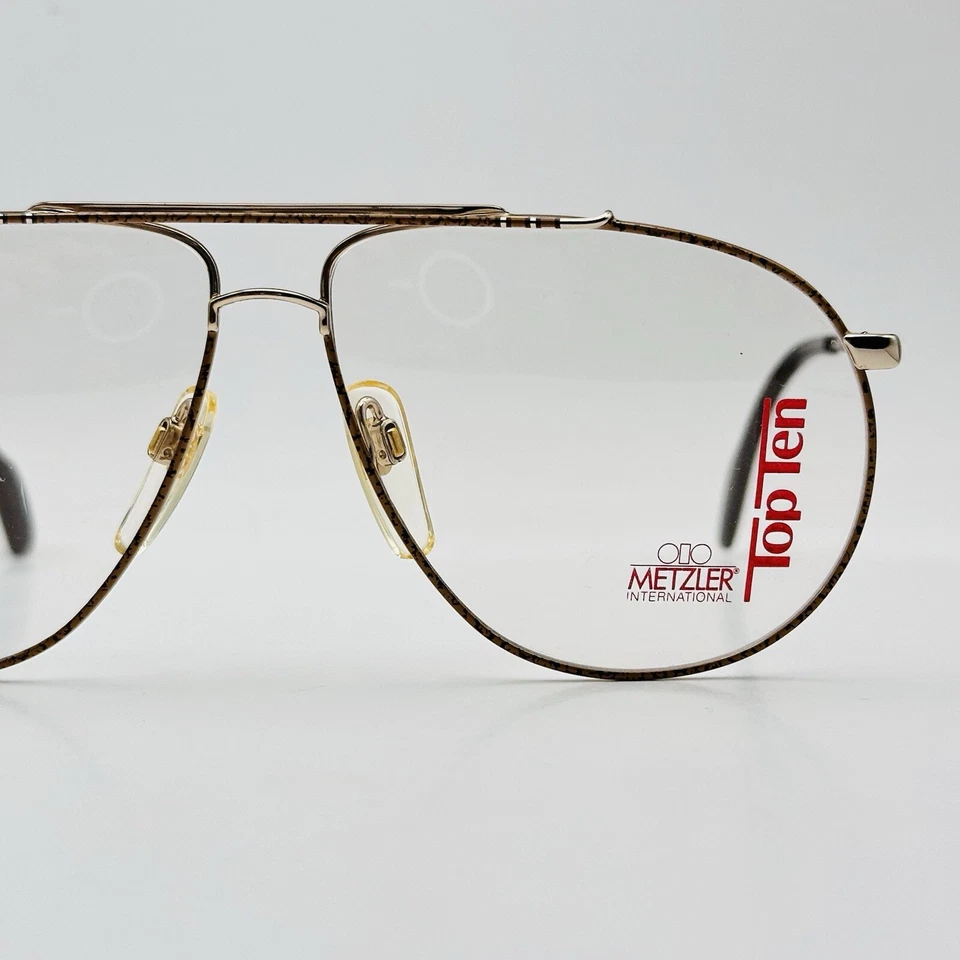 Gafas Metzler Hombre Mujer Ovaladas Piloto Dorado Marrón De Colección Años 80 Mod. 0895 NUEVO Foto 2 de 4