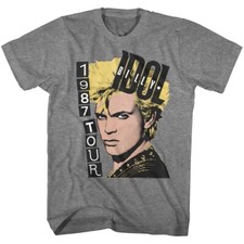 Billy Idol 1987 Tour Men's T Shirt Punk Band Music Tour Concert Merch