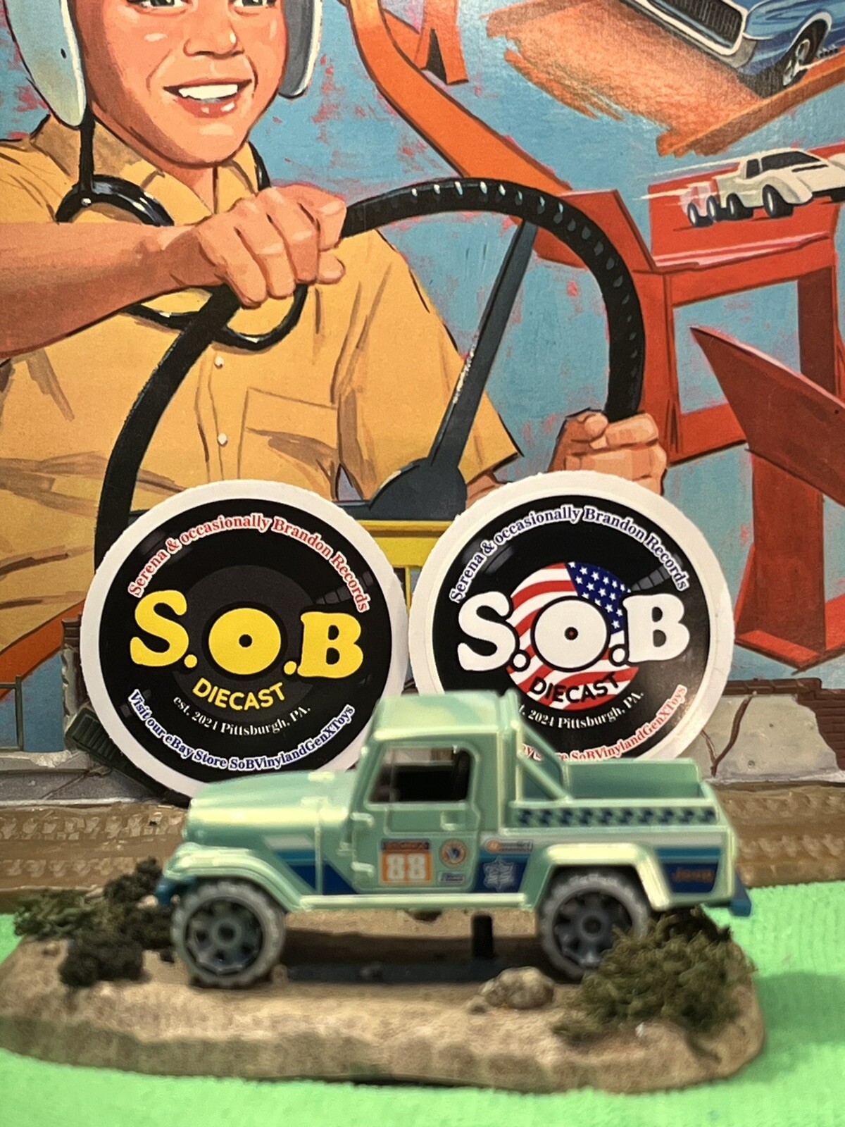 Hot Wheels 2012 Jeep Scrambler 4x4 Aqua Mint Green Diecast #88 USED NM Condition