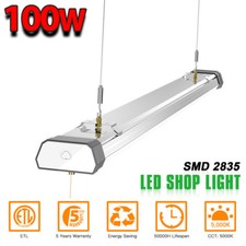 4FT LED Shop Light 100W 13000LM Linkable Garage Ceiling Tube Light Fixture 5000K