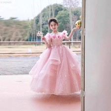 Girls Birthday Princess Party Dress Piano Pageant Formal Gown Flower Girl Skirt