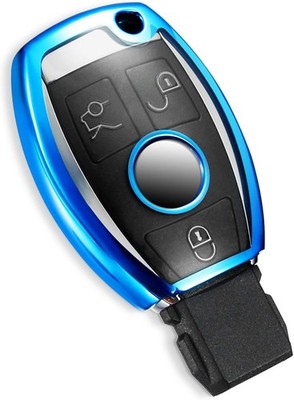 Soft TPU Key Fob Cover in Blue for Mercedes-Benz A C E G S Class C Color: Blue