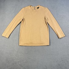 Ann Taylor Women's Tan Knit Sweater Top, Crew Neck, 3/4 Sleeves, Size XS