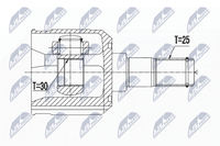 Nty Gelenksatz, Antriebswelle NPW-HY-501 FüR Hyundai