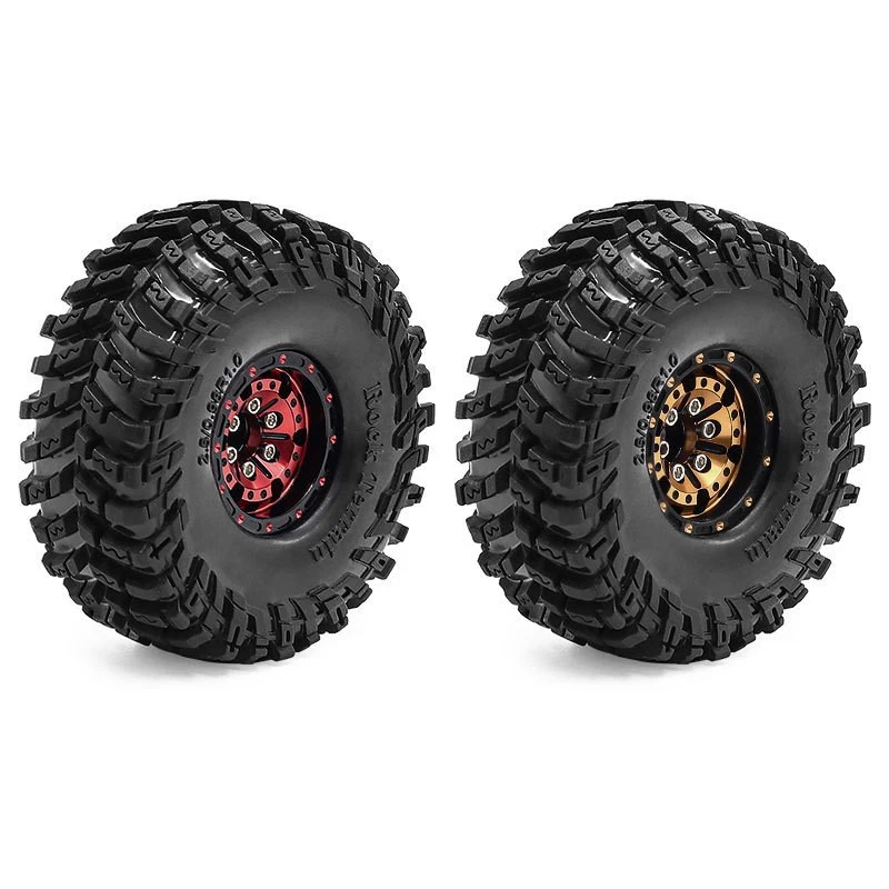 1.0" Alloy Wheels Rim Rubber Tire for 1/18 TRX4M SCX24 FMS Ascent-18 RC Car - Image 2 of 4