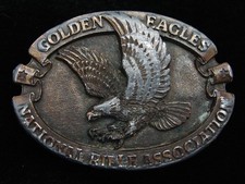 QJ05111 VINTAGE 1970s  NATIONAL RIFLE ASSOCIATION GOLDEN EAGLES  BELT BUCKLE