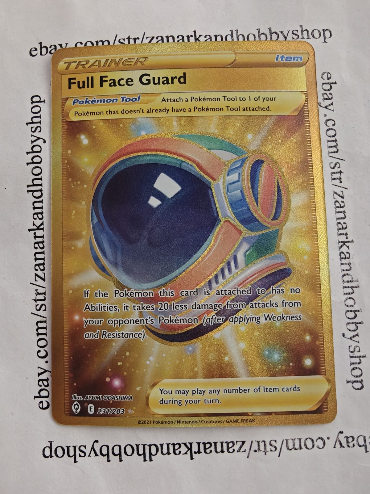 Pokemon Full Face Guard 231/203 Evolving Skies NM