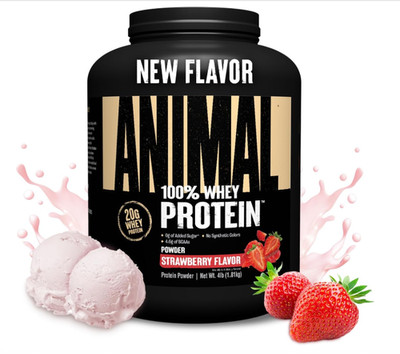 Animal 100% Whey Protein Strawberry 4lb BCAA Low Sugar Blend