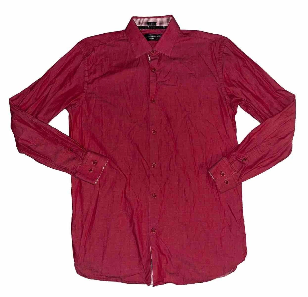 red versace dress shirt Red And White Informal Check Shirt