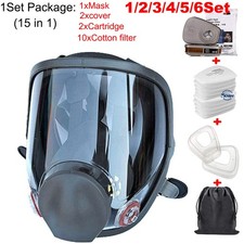 15 in 1 Full Face Gas Mask Facepiece Respirator For Painting Spraying 6000 Serie