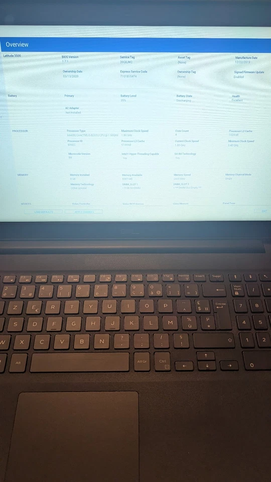 Dell Latitude 3500 · i5-8265U · 8GB · 256GB, photo 2 sur 2