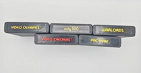 Lot of 5 Classic Atari 2600 Games: Pac-man, Warlords, Indy 500 & More Untested