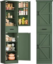 Tall Storage Cabinet W/ 3 Door Shelves  1 Drawer Narrow Bathroom Cabinet W/