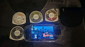 MOD PSP PlayStation Portable Black Console w/ Charger & MSD ADAPTER +MORE