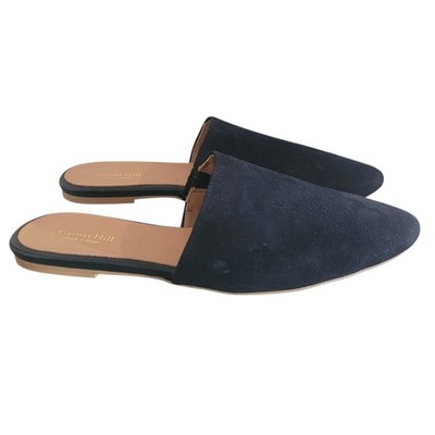 Garnet Hill Iris Mules Womens Size 8.5 Back Suede Slip On Shoes Career Going Out