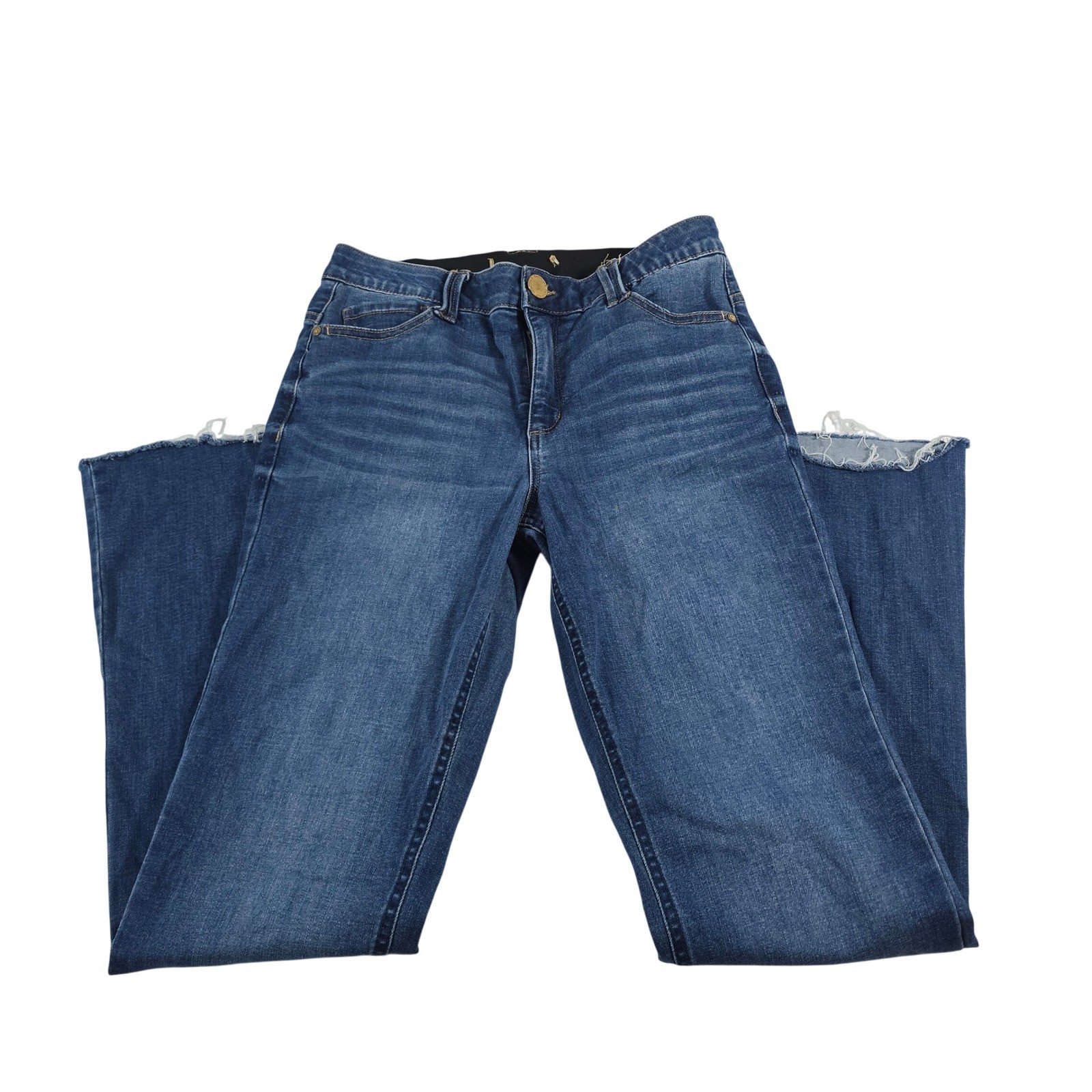 Democracy Ab Solution boot cut flare Leg Jeans  Raw Hem Size 10 B2480KEV2XX