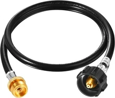 GasSaf 4FT Propane Hose, Adapter Hose 1lb to 20lb 4 Feet, Black 