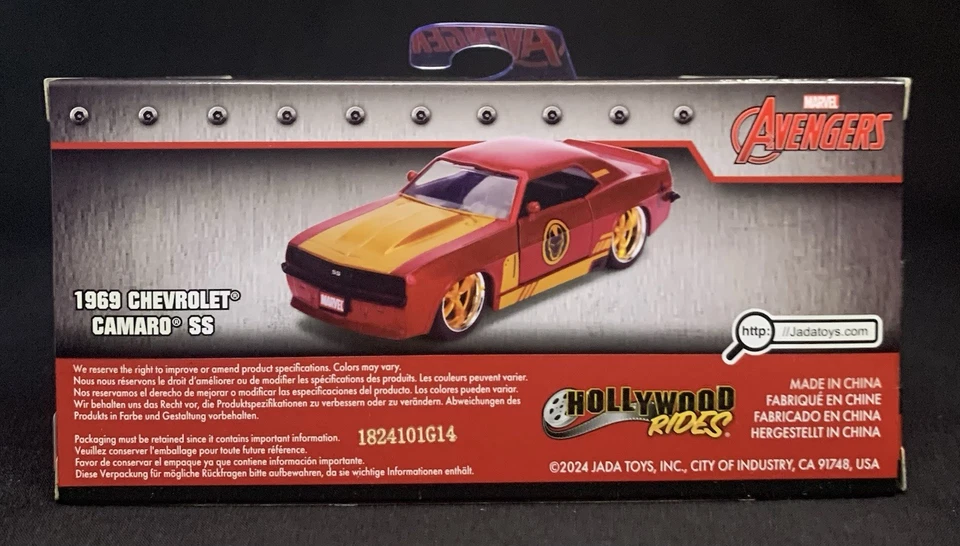 Jada 1:32 Hollywood Rides Iron Man Theme 2016 Chevrolet Camaro 30298 Avengers - Image 2 of 2