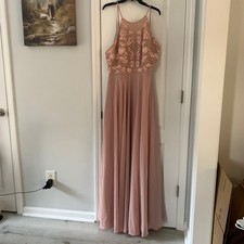 Jenny Yoo Brideside Melina Dress Whipped Apricot Floral Lace Chiffon Gown 16
