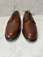 Johnston Murphy Mens 9 D Brown Leather Cap Toe Derby Dress Shoes 24-8522