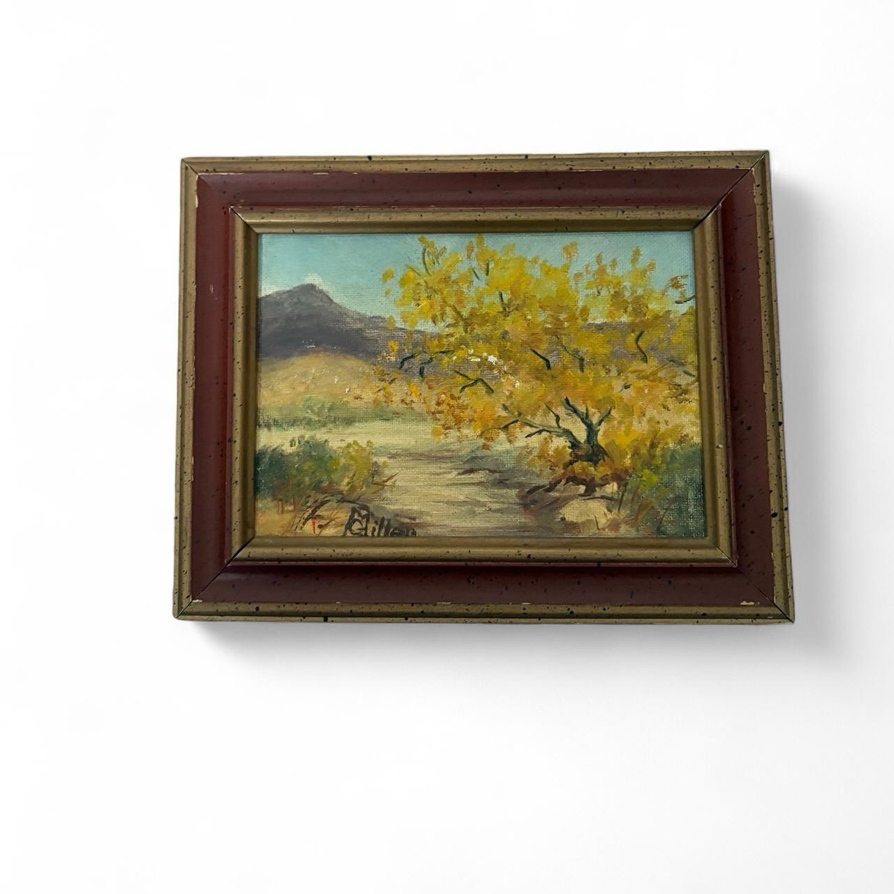 Vintage Framed Original Oil Painting Autumn Landscape Signed Miller 1975