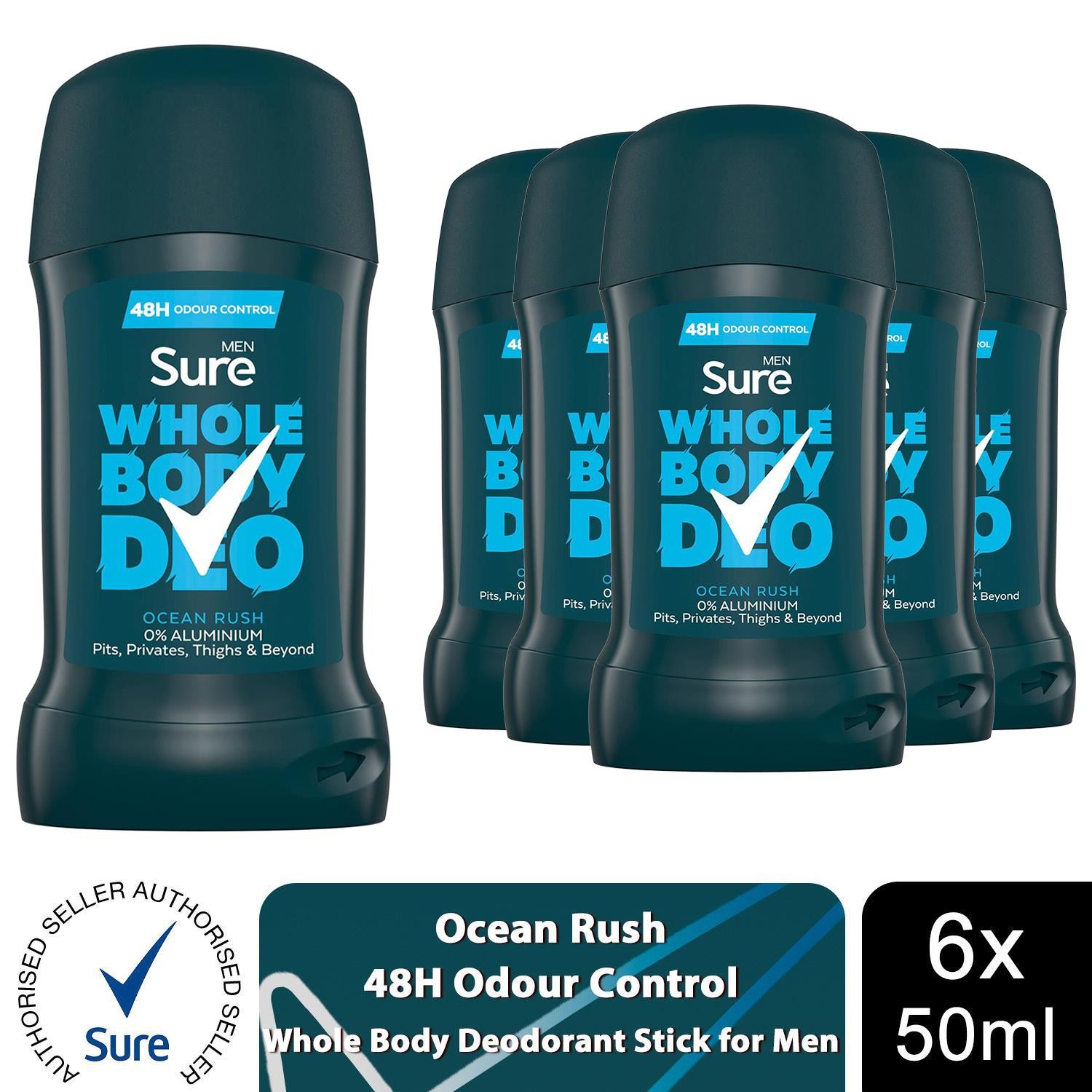 Sure Men Deodorant Stick Ocean Rush with 48Hrs of Odour Control 50ml, 3 Pack - Image 6