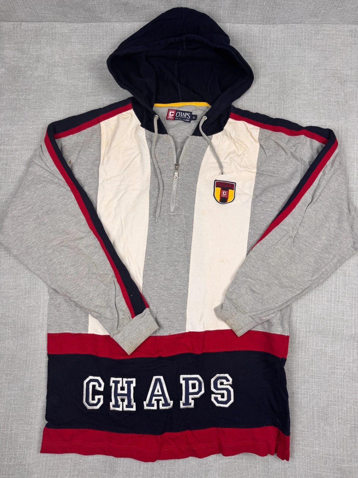 Vintage Polo Ralph Lauren Mens Hooded 1/4 Zip Size XL