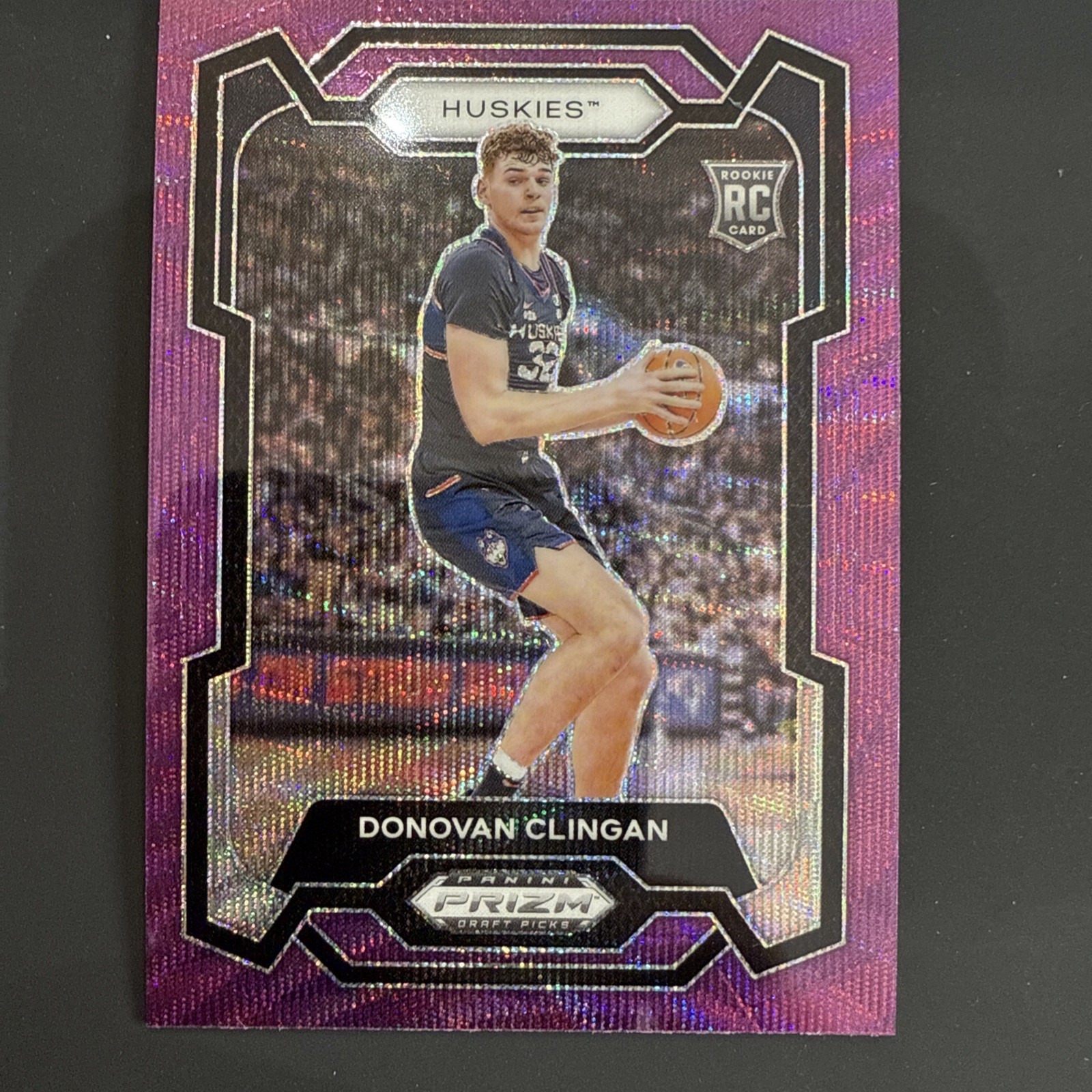 2024 Panini Prizm Draft Picks Donovan Clingan Purple Wave Prizm RC #95