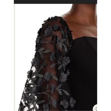 NWT ELIZA J FLORAL-EMBELLISHED OFF-THE-SHOULDER GOWN