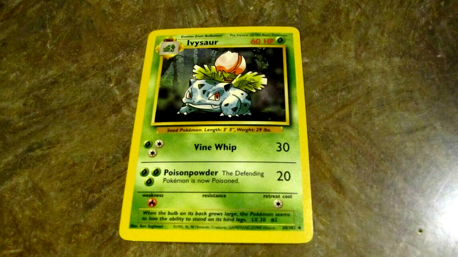  30/102 Ivysaur  Pokemon Card 1999 Set Never Played With Base Set NM