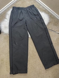 Vintage Y2K Nike Track Pants Charcoal Gray Ankle Zip Mens Size L