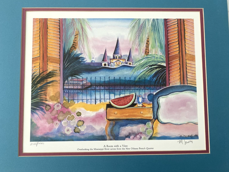 New Orleans French Quarter Print 1991 A Room with a View Signed 255/1000 - Image 2 of 4