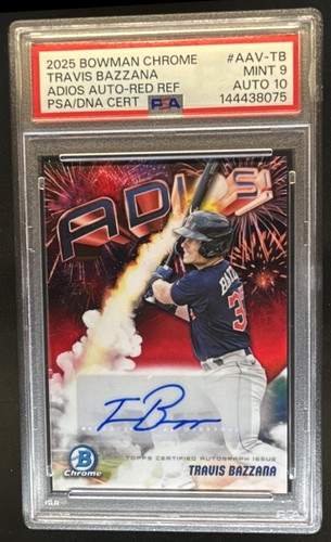 2025 Bowman Chrome Travis Bazzana ADIOS! Auto Red Refractor #/5 PSA 9 10