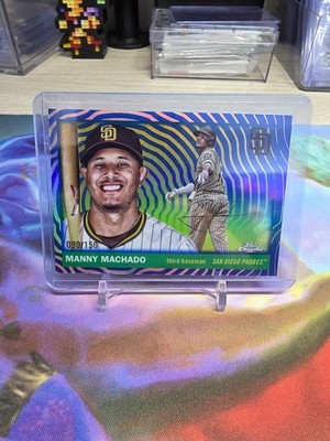 2025 Topps Chrome Platinum Manny Machado Blue Vibrations /150 #167 Padres