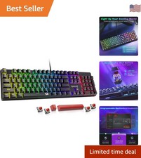 Wired RGB Mechanical Gaming Keyboard with 11 Backlight Modes - Hot-Swappable