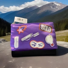 Clinique Gift Set 4 Piece Makeup Skincare Deluxe Samples Purple Bag (NEW)