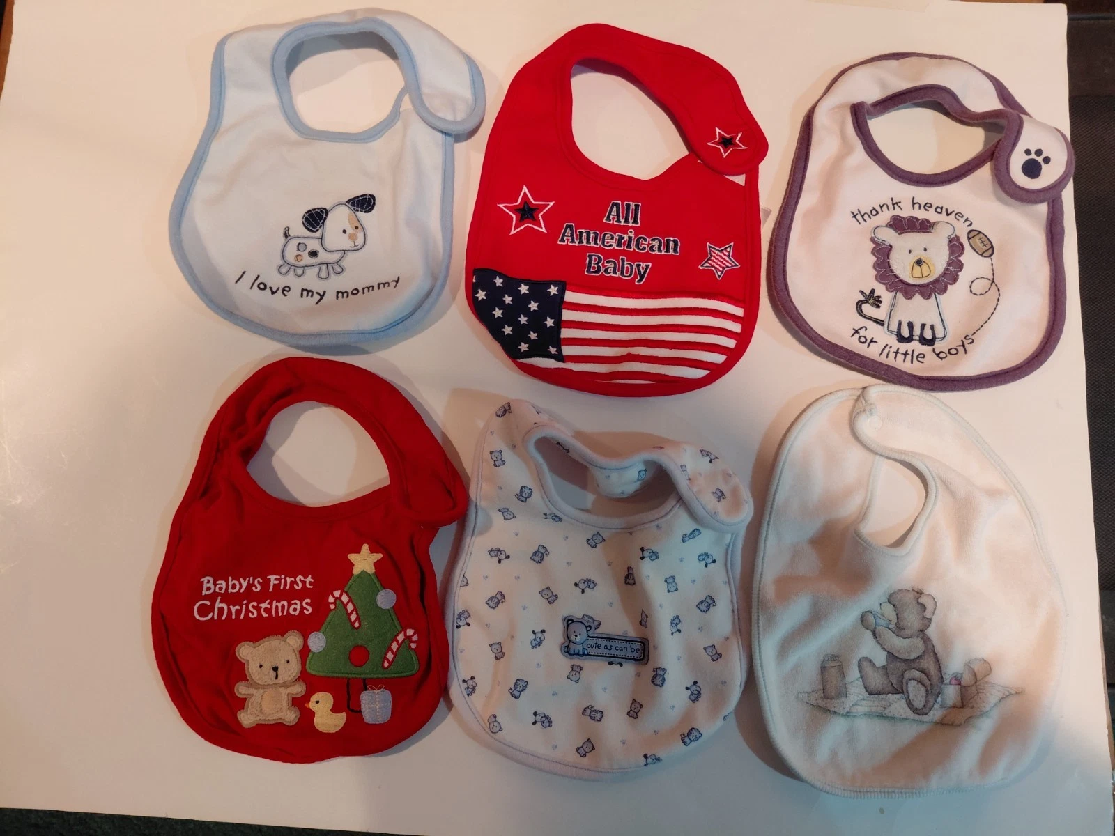 Carter's Baby Bibs Lot of 6 Dogs Bears Lions Christmas Patriotic Feeding Drool
Opens in a new window