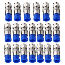   RG6 F Type Connector Coax Coaxial Compression Fitting, Coax Adapter Pack of 20