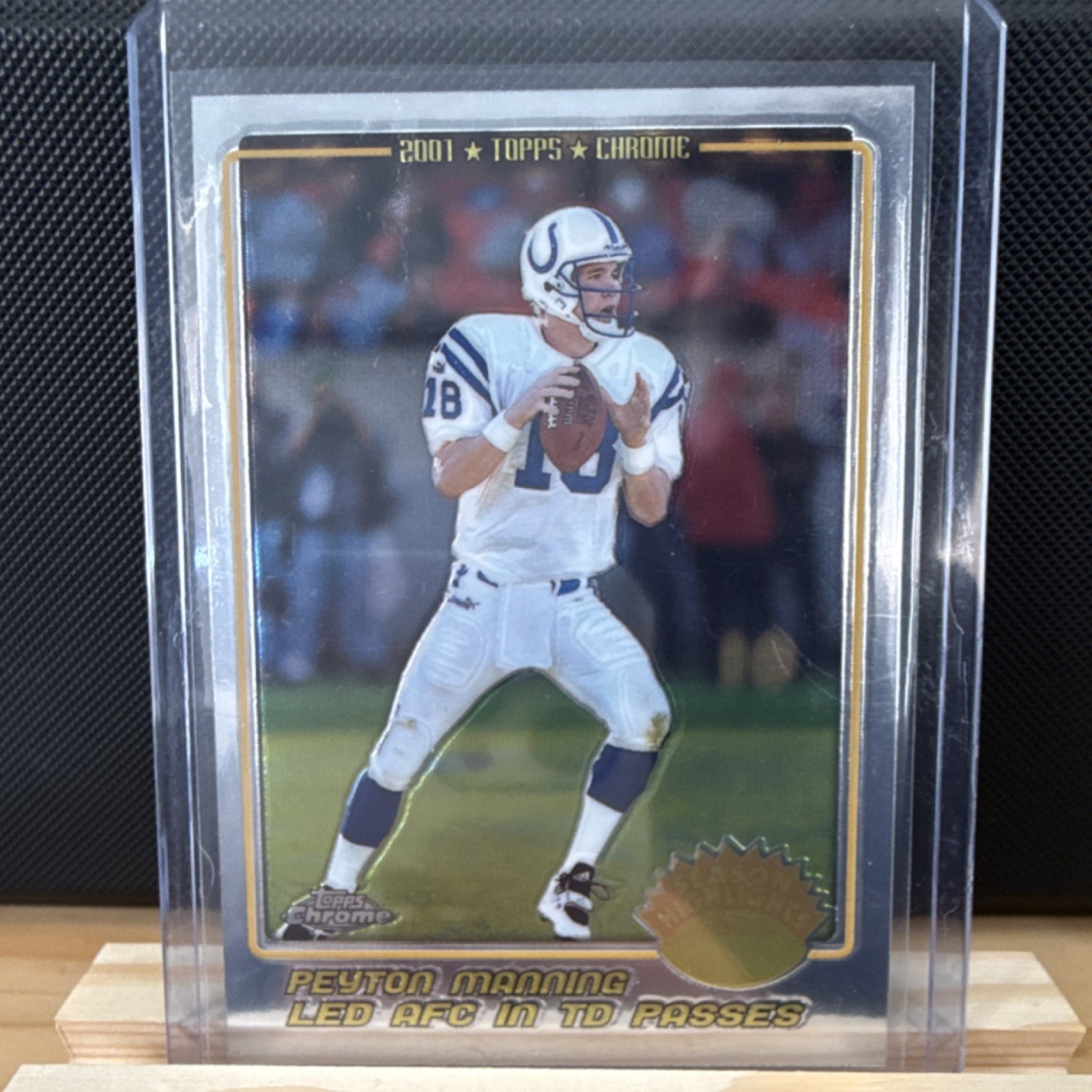Topps Chrome 2001 Peyton Manning Colts #207 Season Highlights Football Card